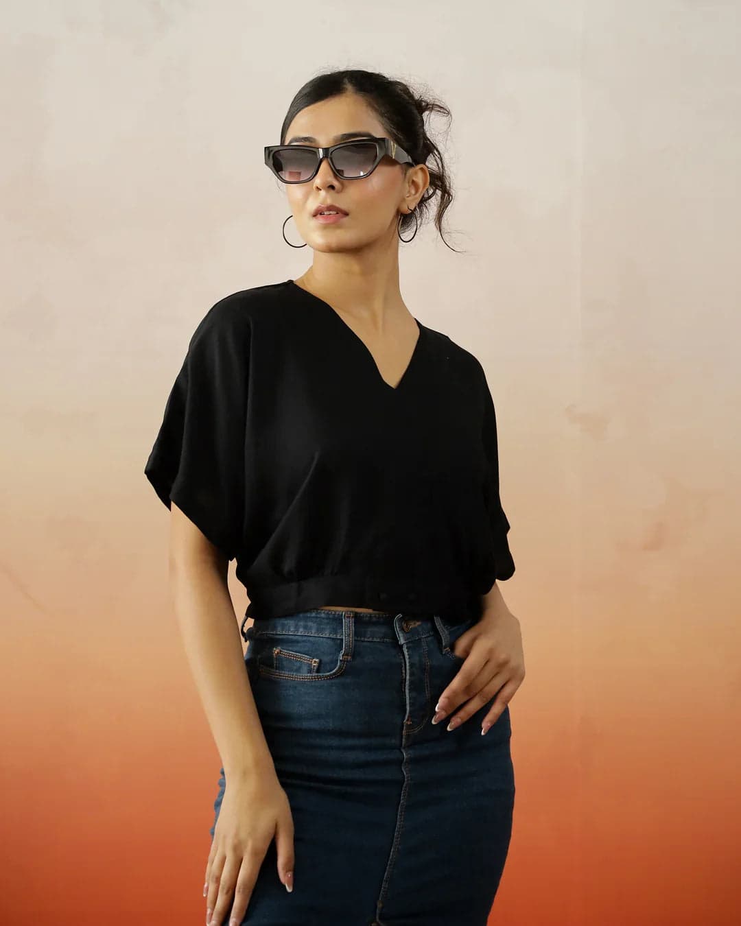 Volso Fashion Women's Black Crop Top