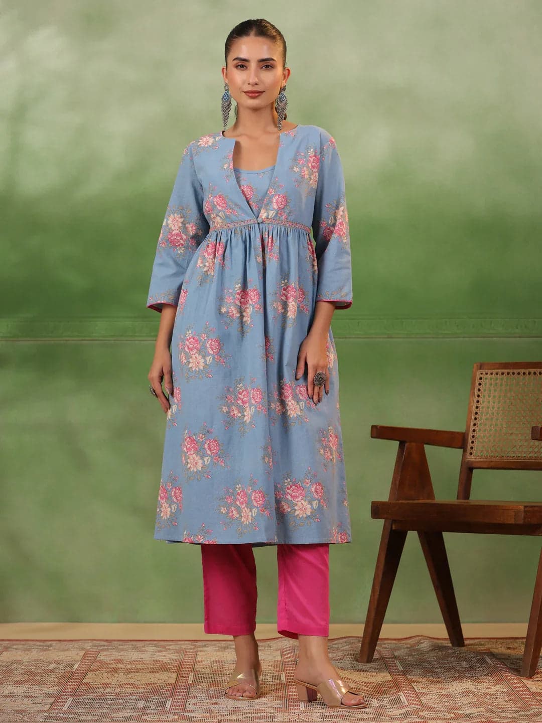 Volso Fashion Set Of 3 Floral Printed Cotton Kurta Set